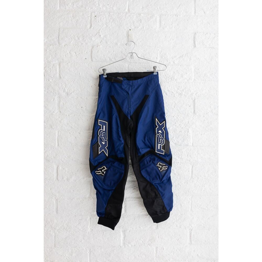 Fox Racing Blue Black Motocross Pants Y2K Dirt Bike MX Riding Gear Size 28